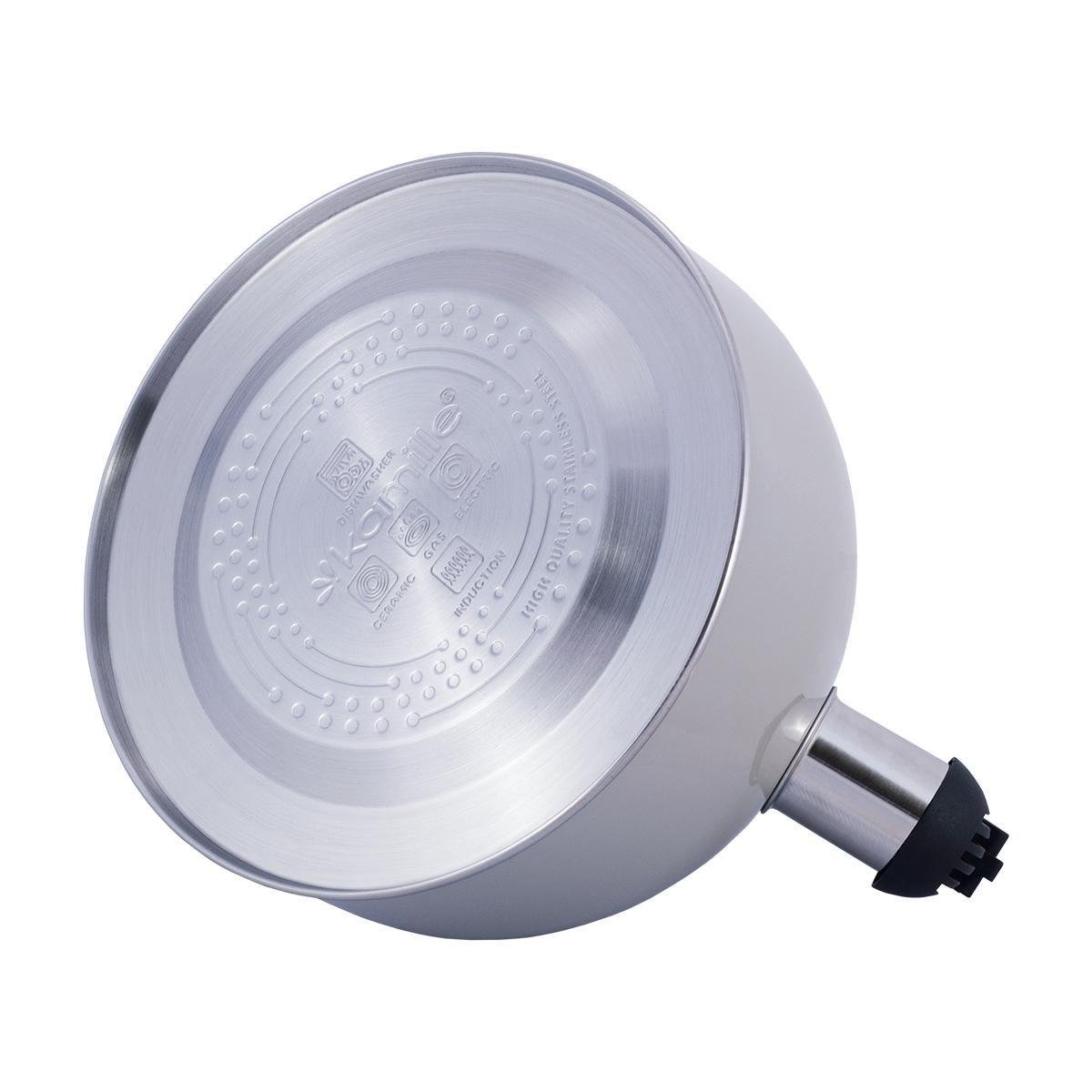 Чайник Kamille Vizo из нержавеющей стали со свистком 2,5 л Серый (13126114) - фото 6 Чайник Kamille Vizo из нержавеющей стали со свистком 2,5 л Серый (13126114) - фото 6