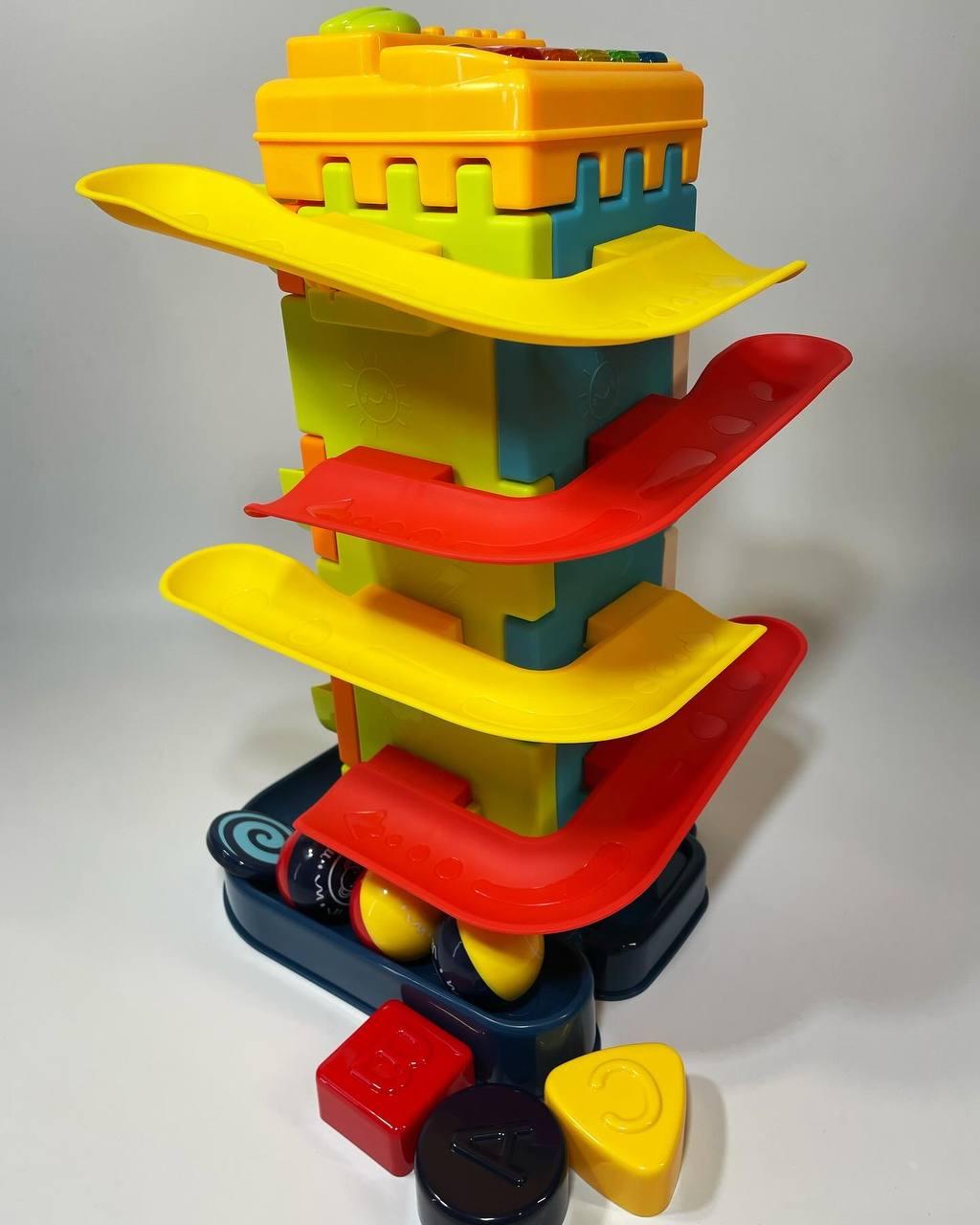 Пирамида TK Group пианино 5 режимов/2 спуска/геометрический сортер/3 шарика/с бусинками - фото 2 Пирамида TK Group пианино 5 режимов/2 спуска/геометрический сортер/3 шарика/с бусинками - фото 2