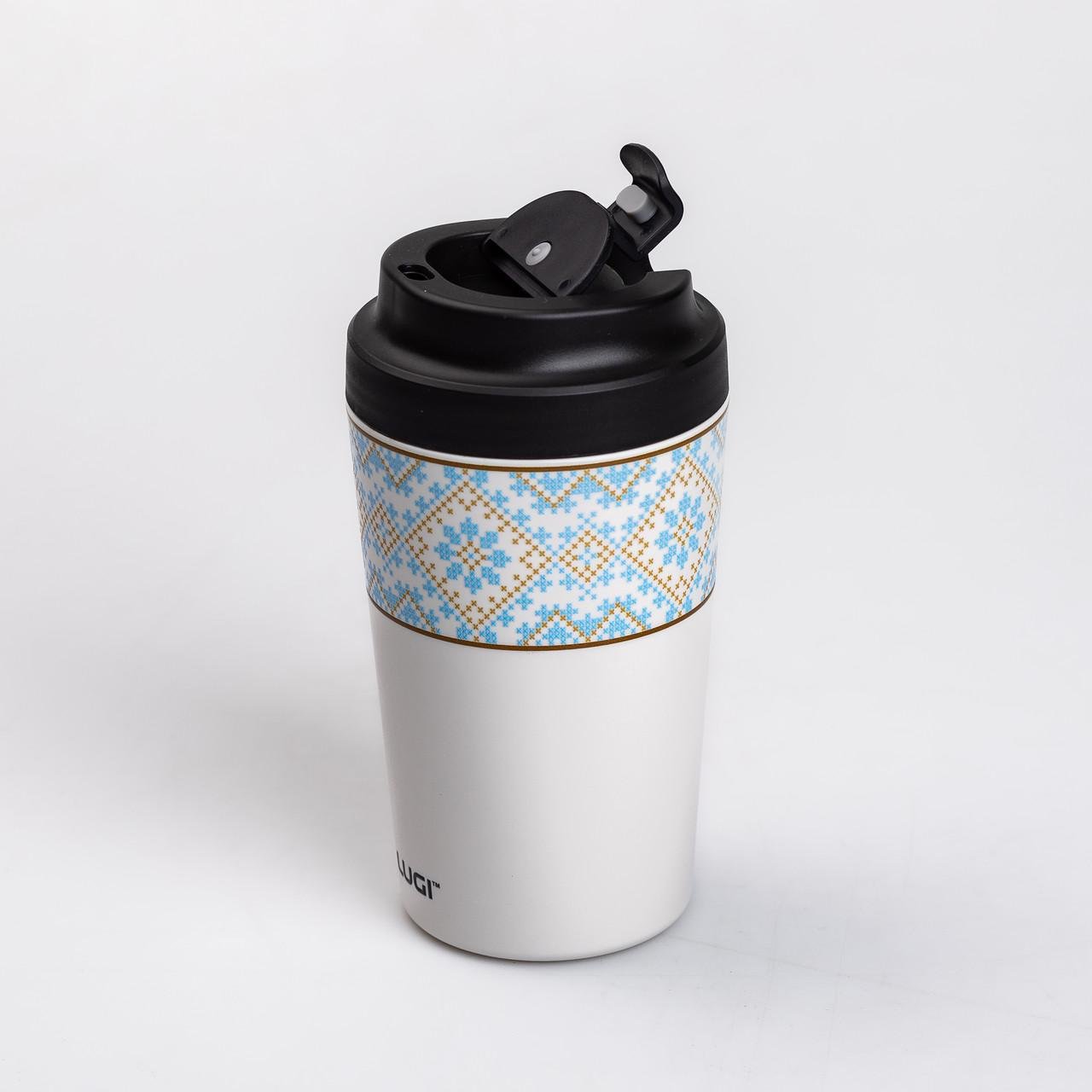 Термокружка Вишиванка з кришкою на защіпці 380 мл Білий (HP-14-50W) - фото 3 Термокружка Вишиванка з кришкою на защіпці 380 мл Білий (HP-14-50W) - фото 3