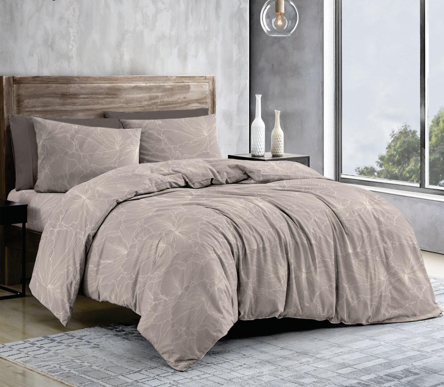 Простирадло полуторне Абстракція павутина метелики бязь голд люкс 160х220 см Бежевий (33382587)