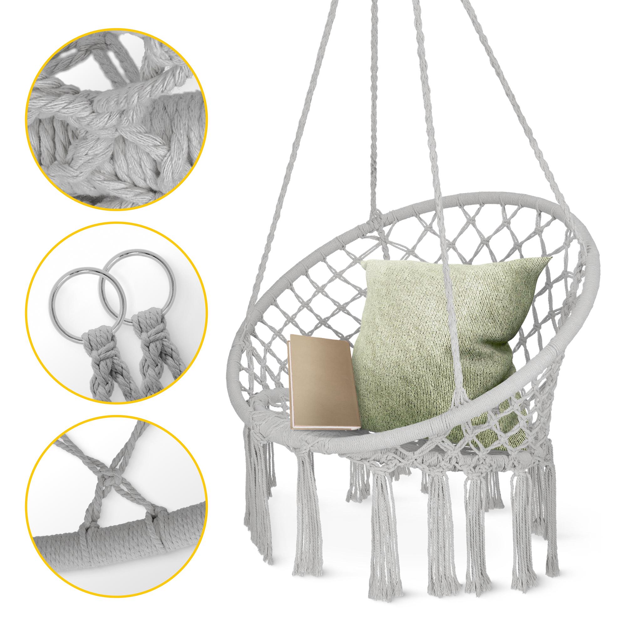 Кресло-качели подвесное 4fizjo Boho Dream плетеные 80 см Grey (P-5905973404525) - фото 6 Кресло-качели подвесное 4fizjo Boho Dream плетеные 80 см Grey (P-5905973404525) - фото 6