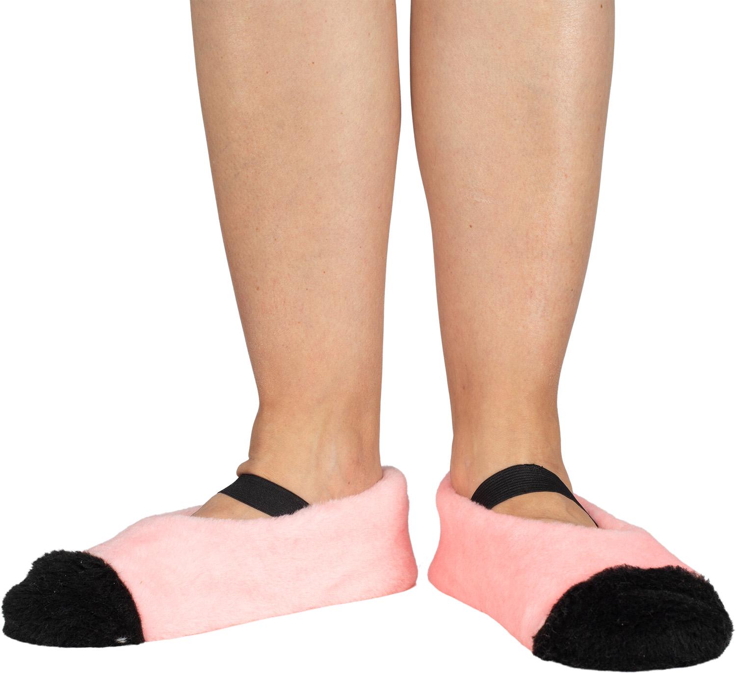 Домашние тапочки женские из шерсти утепленные закрытым носком р. 40 Розовый с черным (29070725) - фото 2