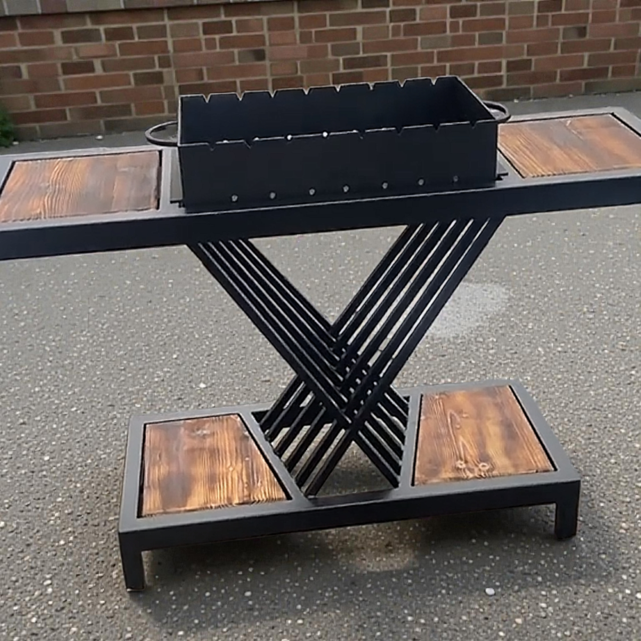 Мангал-гриль сталь 5 мм на 8 шампуров