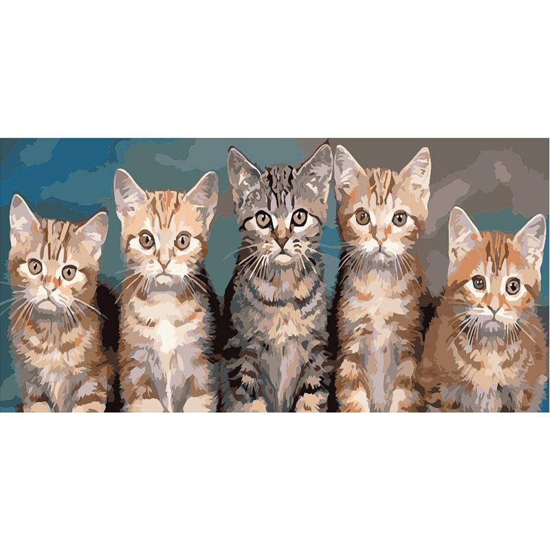 Картина по номерам Strateg Премиум Котята 50х25 см (WW053)