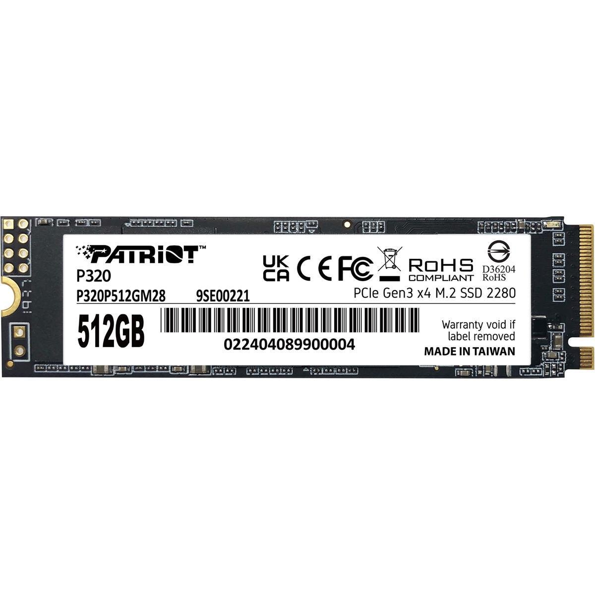 SSD-диск Patriot P320 512 Гб M.2 2280 PCIe 3.0 x4 NVMe TLC (P320P512GM28)