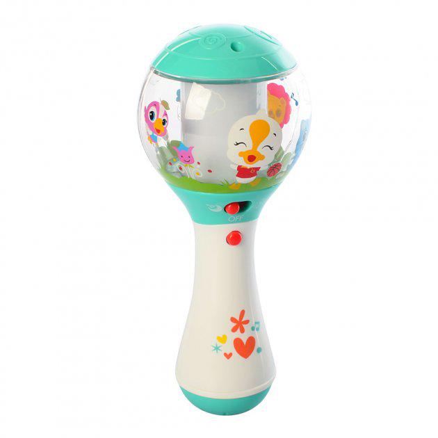 Погремушка музыкальная Hola 3125 Маракас 2 режима/подсветка/мелодии Белый/Бирюзовый (38618539)