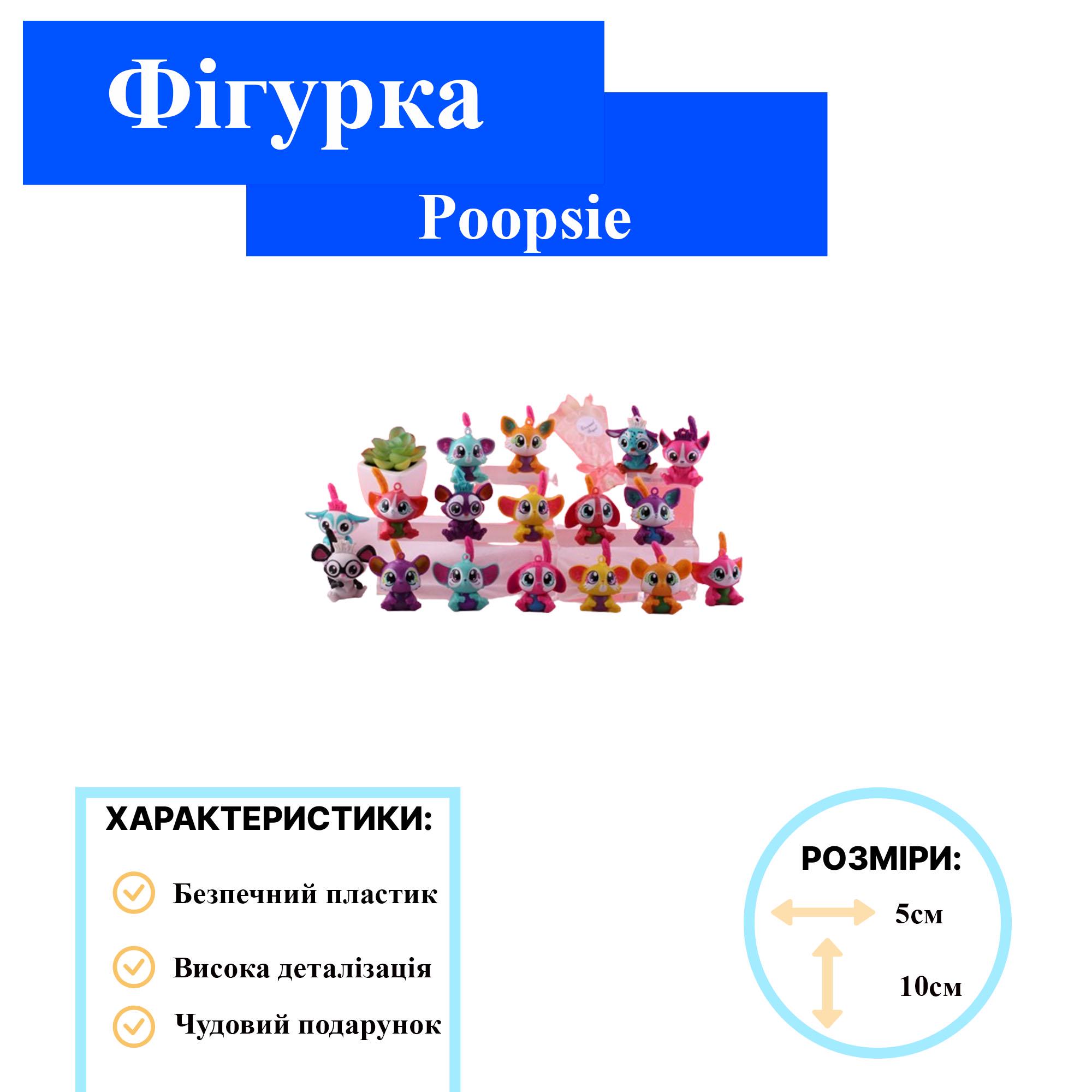 Набор детских игровых фигурок Poopsie Sparkly Critters Slime Воспитанники Пупсы Единорожки мини слайм 17 шт. (24015696) - фото 2