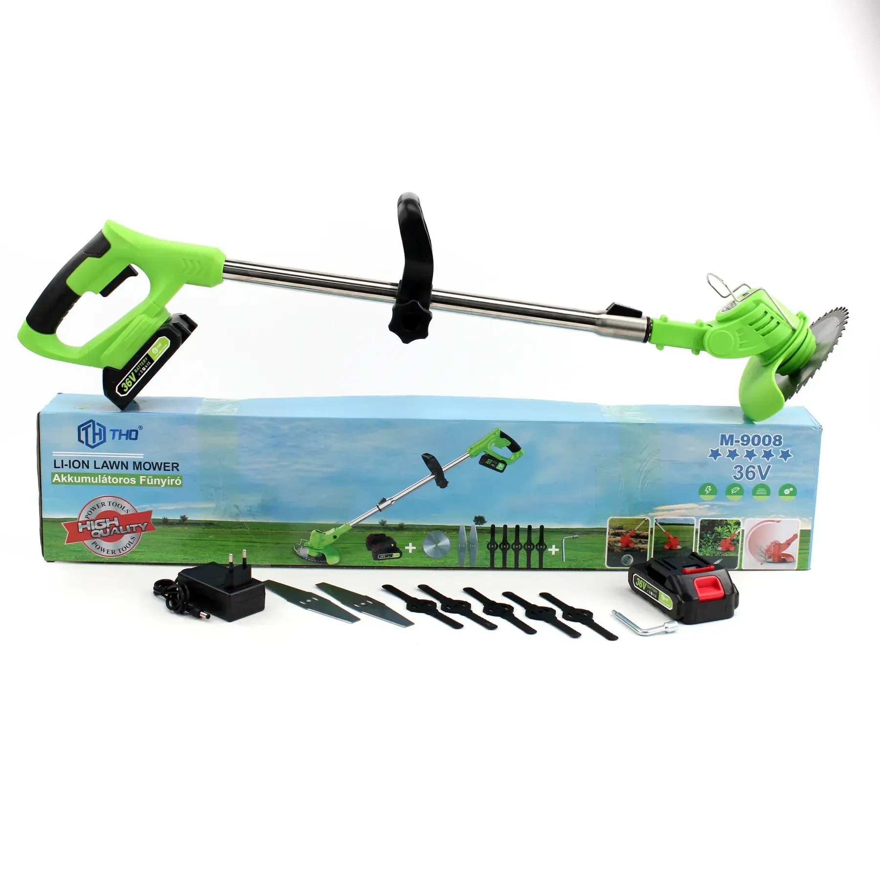 Тример для трави THO Lux акумуляторний 8 насадок 2 АКБ (Lux8) - фото 2 Тример для трави THO Lux акумуляторний 8 насадок 2 АКБ (Lux8) - фото 2