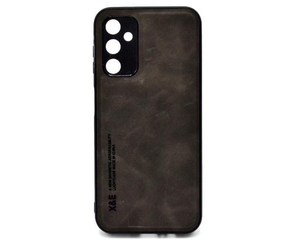 Кожаный чехол - накладка X&E с металлической вставкой для Samsung Galaxy A14 / A14 5G Черный