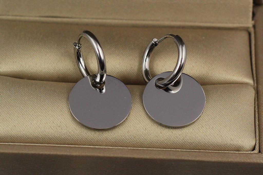 Серьги Xuping Jewelry Круглая пластина на кольце 2,5 см Серебристый (1860641615)