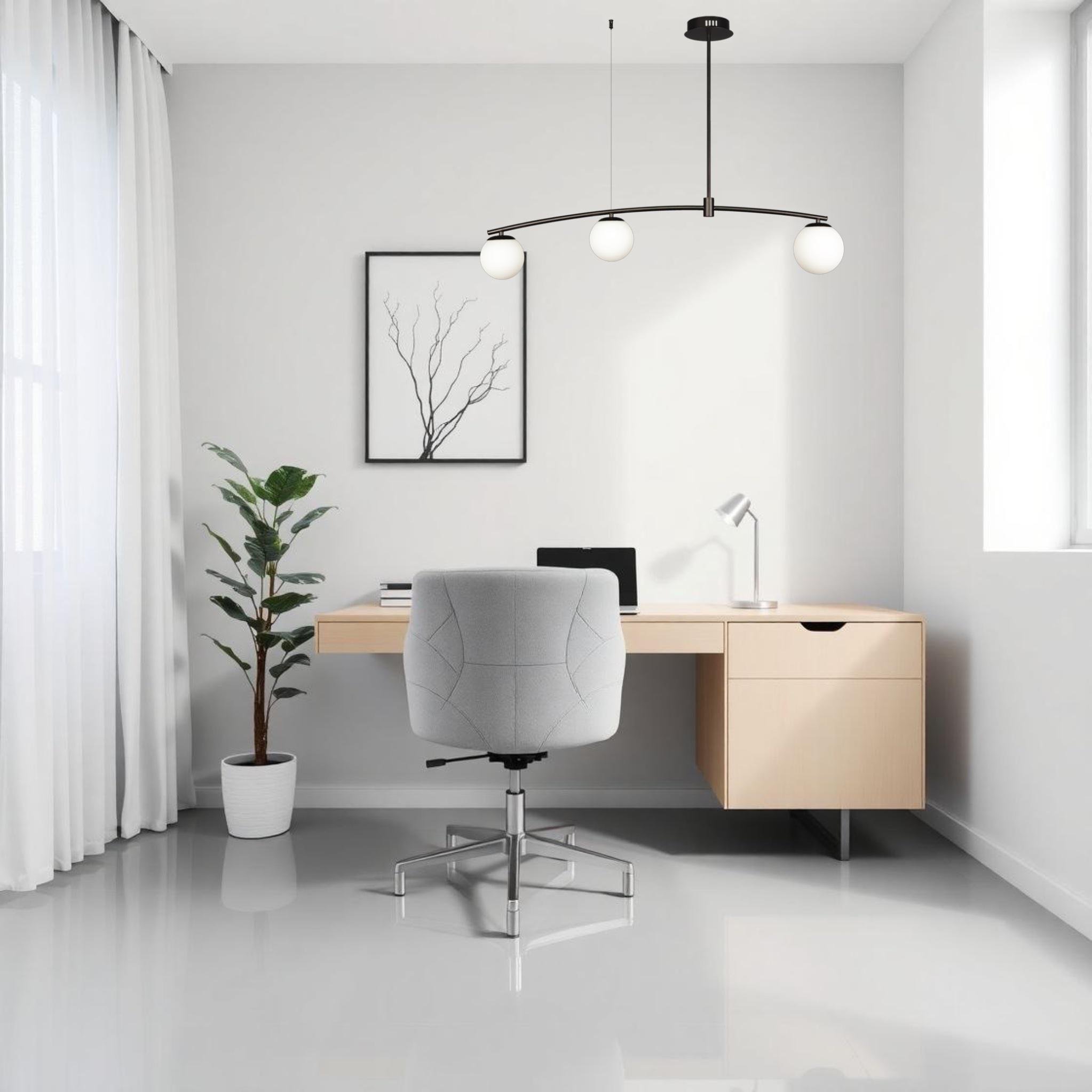 Люстра на 3 плафони Чорний/Білий (52-9827-3 BK+WH) - фото 3 Люстра на 3 плафони Чорний/Білий (52-9827-3 BK+WH) - фото 3