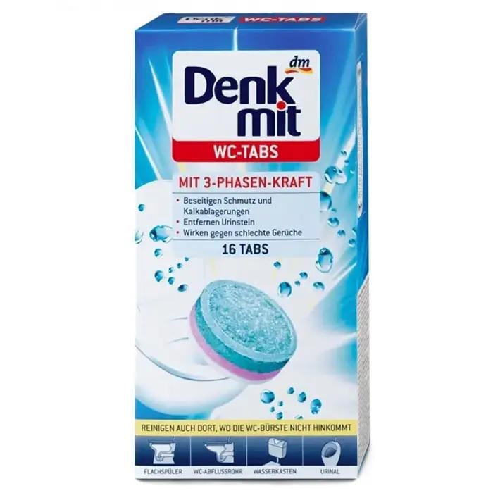 Таблетки для очистки унитаза Denkmit WC с трёхфазным действием 16 шт. (488558/791594/013191)