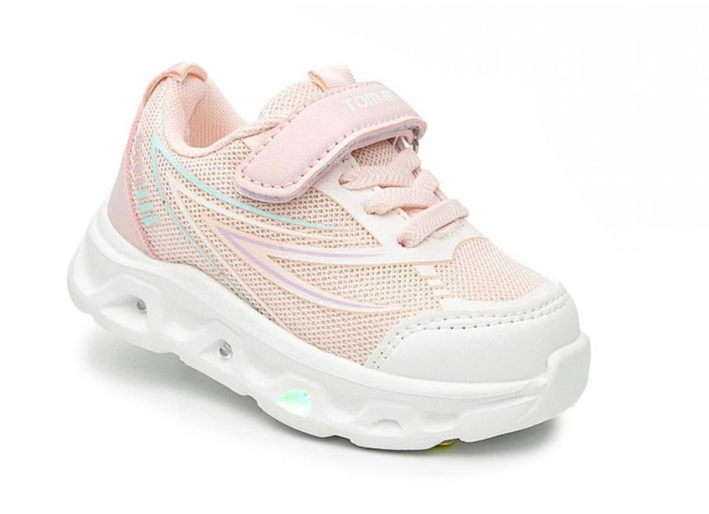 Кроссовки для девочек 65049 в сетку р. 22 Розово-белый