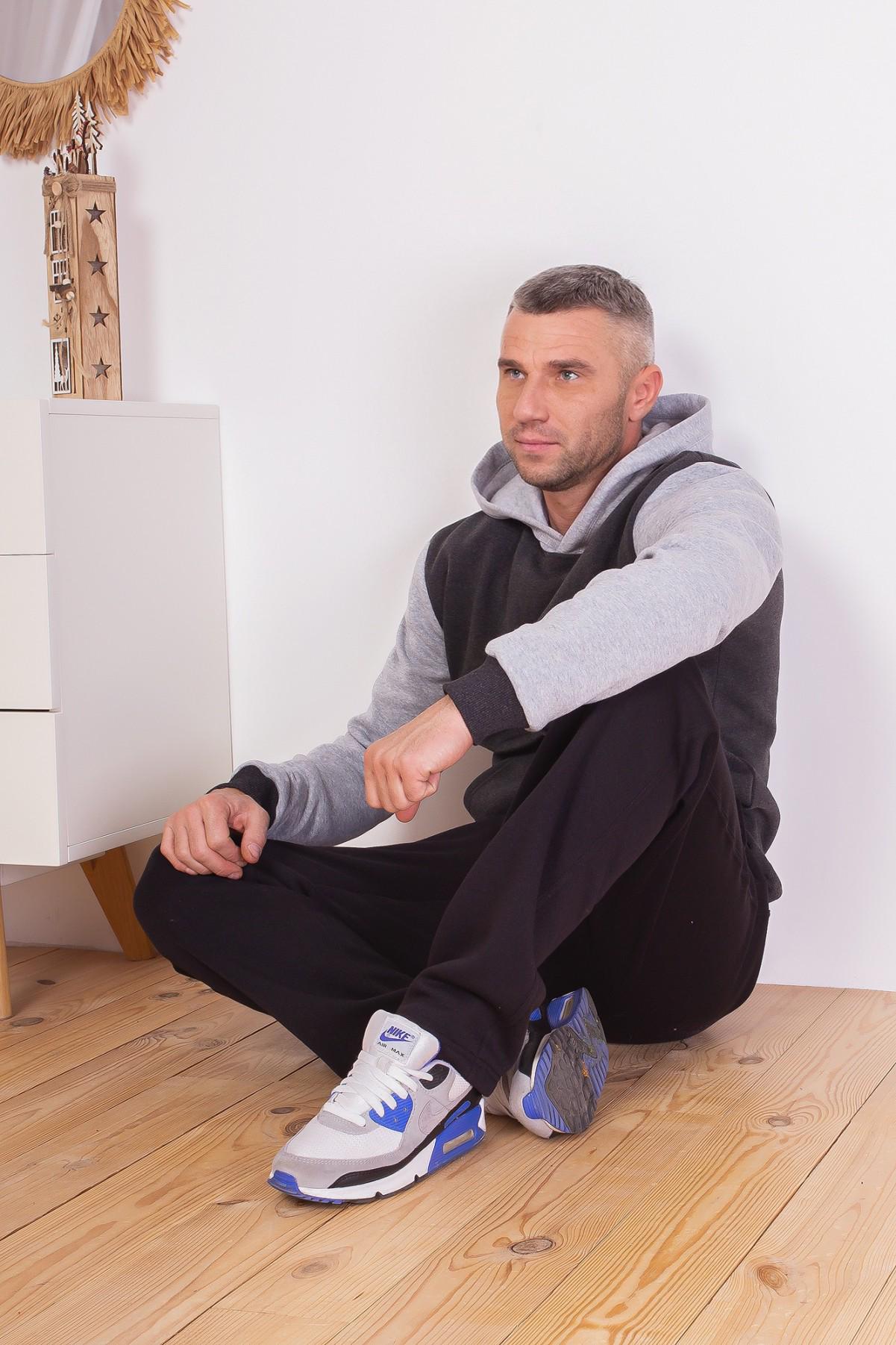 Мужская толстовка ISSA Plus S Темно-серый (GN-403) - фото 3 Мужская толстовка ISSA Plus S Темно-серый (GN-403) - фото 3