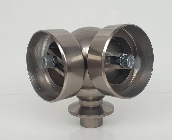 Поворот поручня регульований на стійку система коло для алюмінієвих поручнів Ø 50 мм Шампань