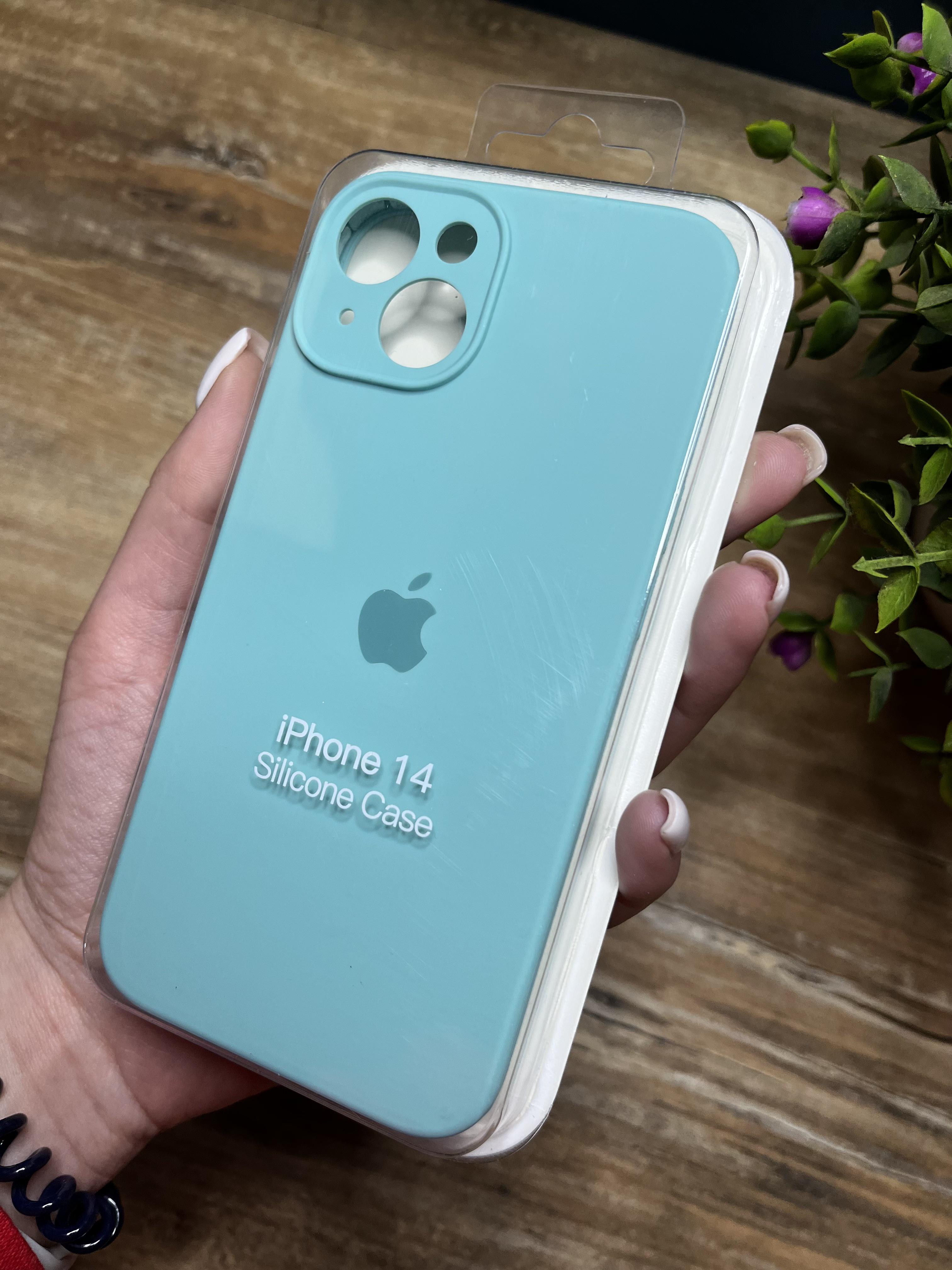 Чехол накладка на iPhone (Айфон) 14 закрытый низ и закрытая камера silicone case full camera Apple