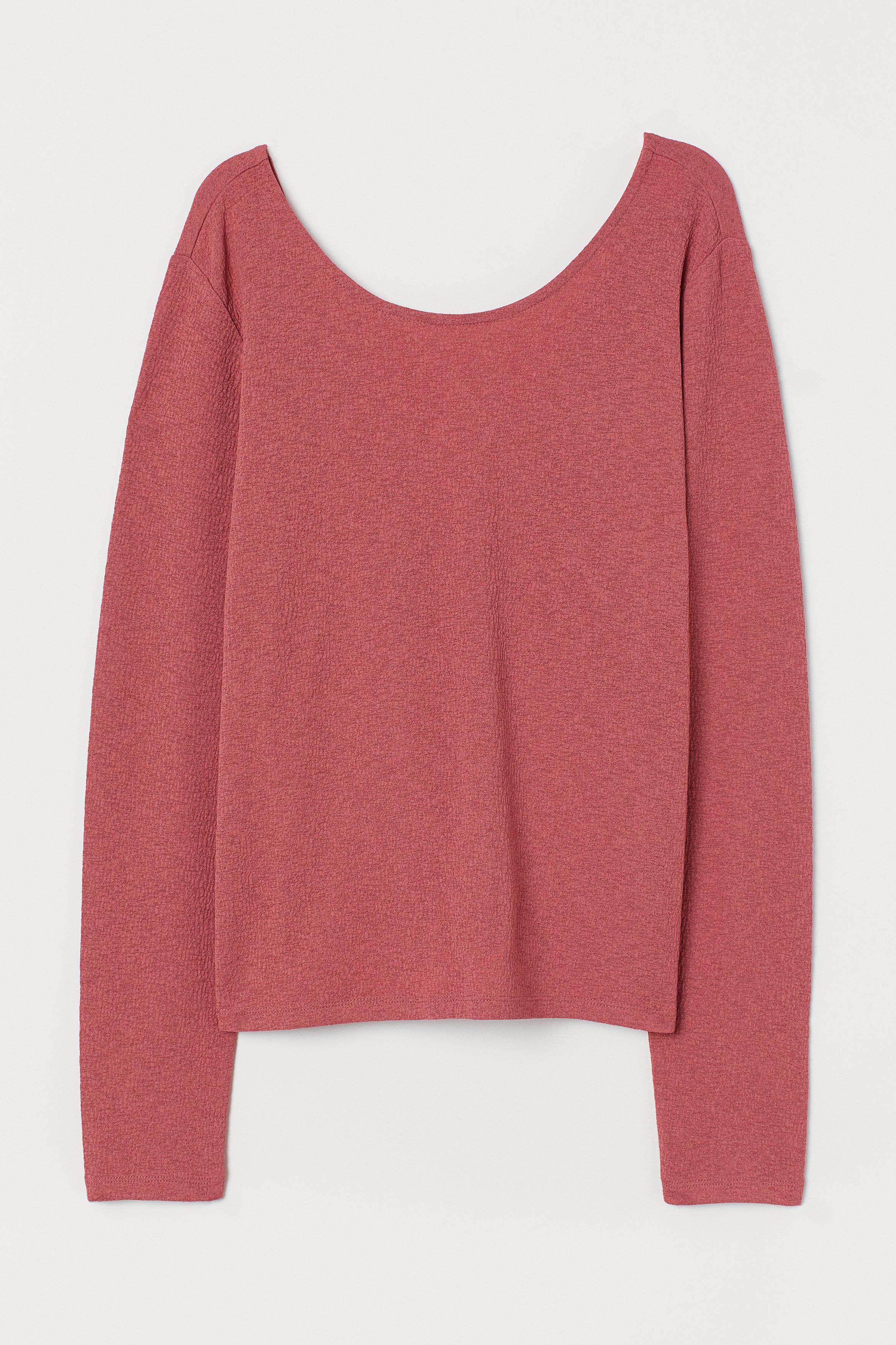 Лонгслив женский H&M М Терракотовый (808509002b39)