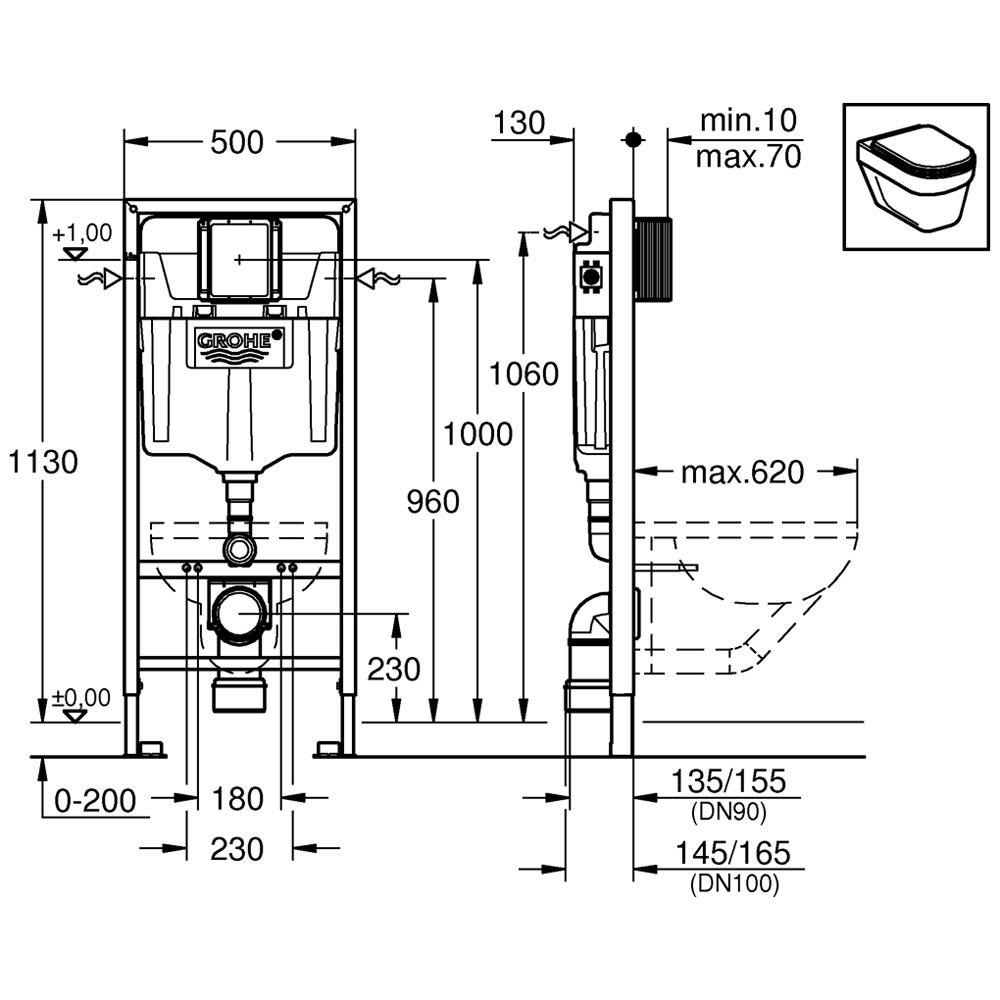 Інсталяційна система для унітазу Grohe Rapid SL 38528001 (86874) - фото 2