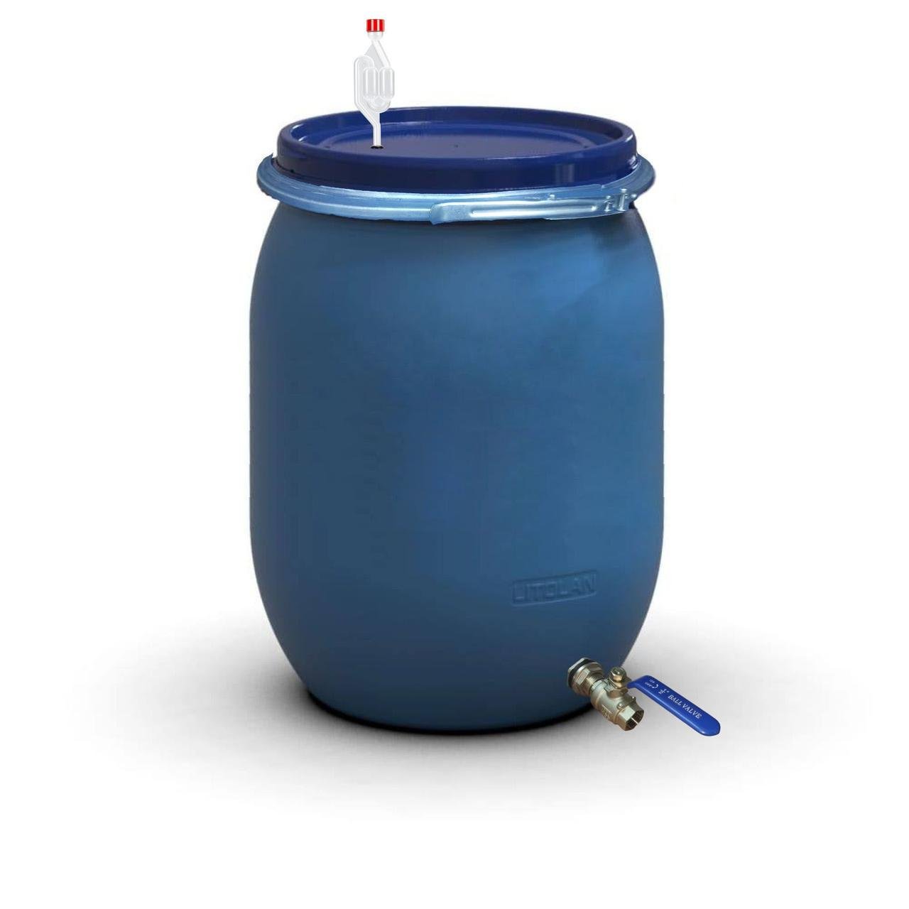 Бочка для брожения с гидрозатвором S металлическим хомутом и краном 1/2" из нержавеющей стали AISI 304 130 л (27643М) - фото 1 Бочка для брожения с гидрозатвором S металлическим хомутом и краном 1/2" из нержавеющей стали AISI 304 130 л (27643М) - фото 1