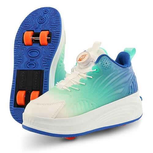 Кроссовки роликовые на четырех колесах Huoleguo OB-6398 р. 329 Синий-белый (33093231)