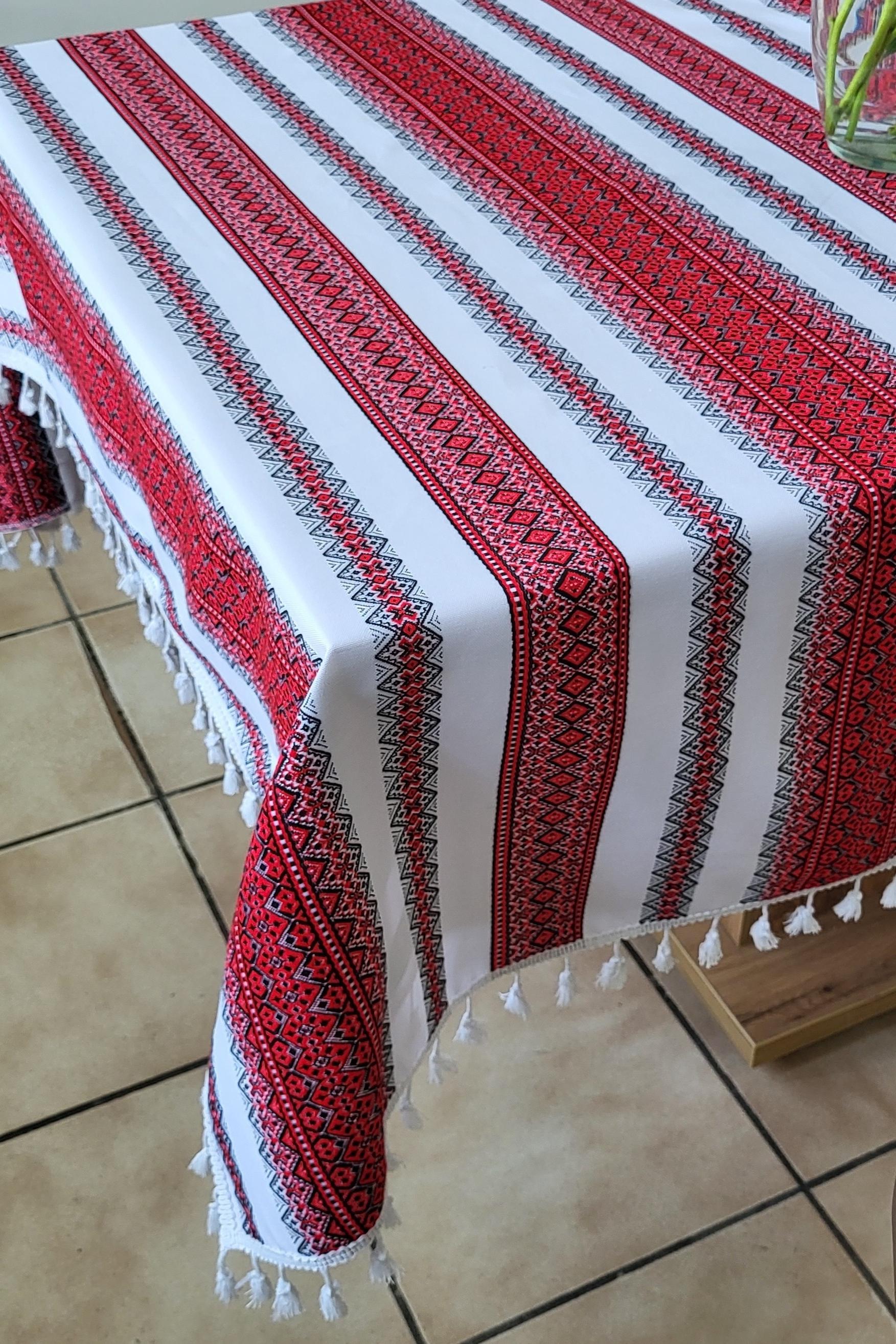 Скатерть ткано-декоративная с вышивкой Пионы 1450x2200 мм Красный (Арт-080ск) - фото 8 Скатерть ткано-декоративная с вышивкой Пионы 1450x2200 мм Красный (Арт-080ск) - фото 8