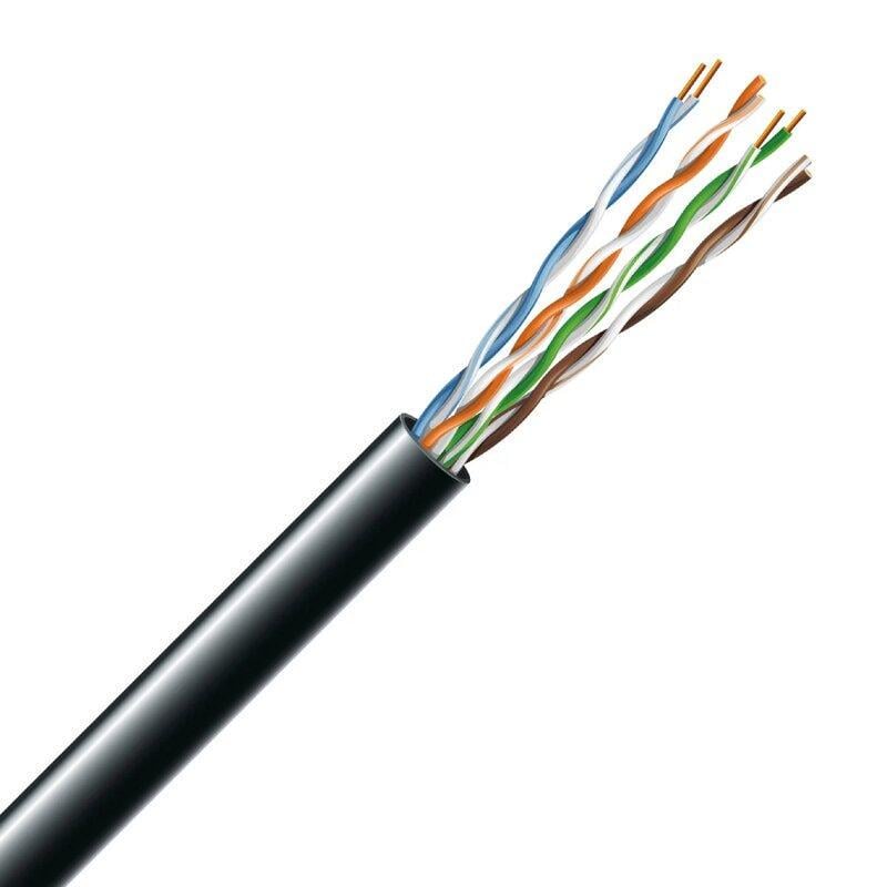 Кабель витая пара ЗЗЦМ PE 4х2х0.5 24 AWG cat.5e UTP медь наружный бухта 305 м Черный (1555241838)