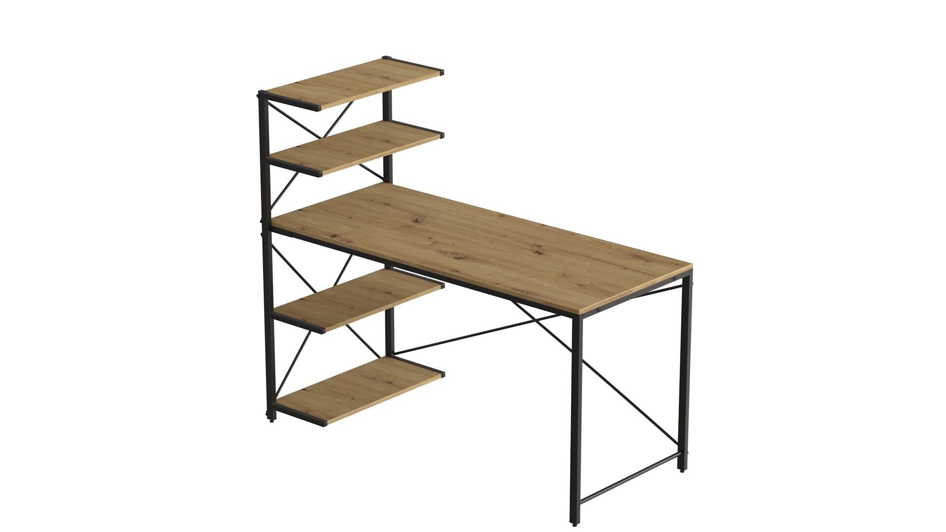 Компьютерный стол Ferrum-decor Джек ДСП 75x140x60 см Черный/Артизан (FRD-104405)