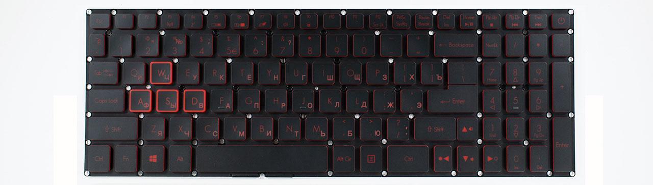 Клавиатура для ноутбука Acer Nitro AN515-51s с подсветкой клавиш (NK.I1513.062)