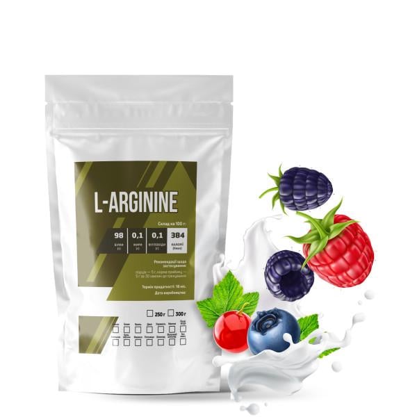 Амінокислота L-Arginine Лісові ягоди для спортивних тренувань на 50 порцій 250 г (21-125-arg-l250)