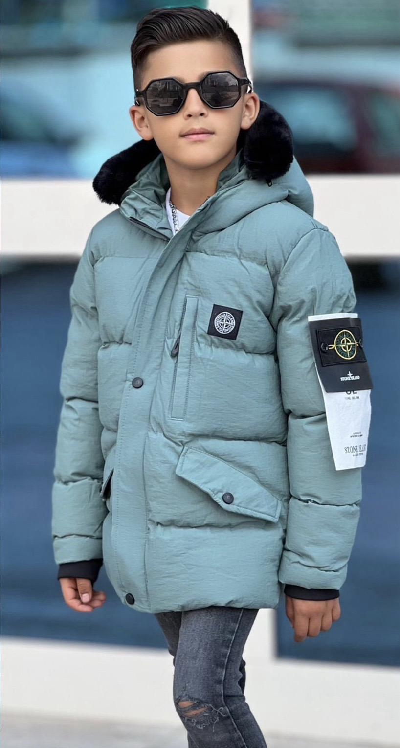 Куртка детская зимняя STONE ISLAND 158-164 см Зеленый (29871447)