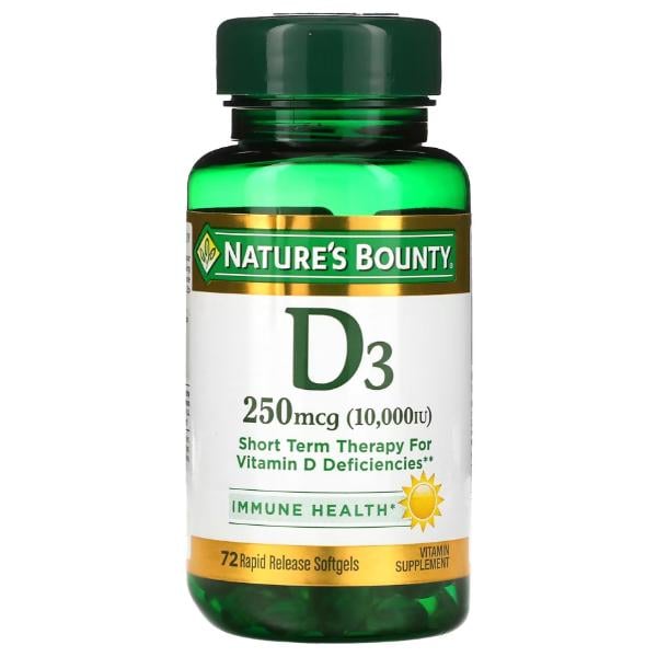 Вітамін D Nature's Bounty Vitamin D Rapid Release 10000 IU 250 mcg 72 Softgels (000026098) Вітамін D Nature's Bounty Vitamin D Rapid Release 10000 IU 250 mcg 72 Softgels (000026098)