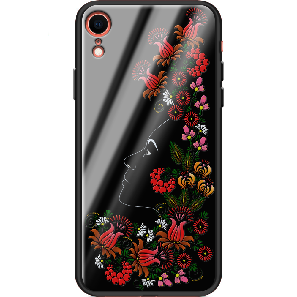 Чехол Boxface iPhone XR 3D Ukrainian Muse Черный силикон со стеклом (35417-bk64-37736)