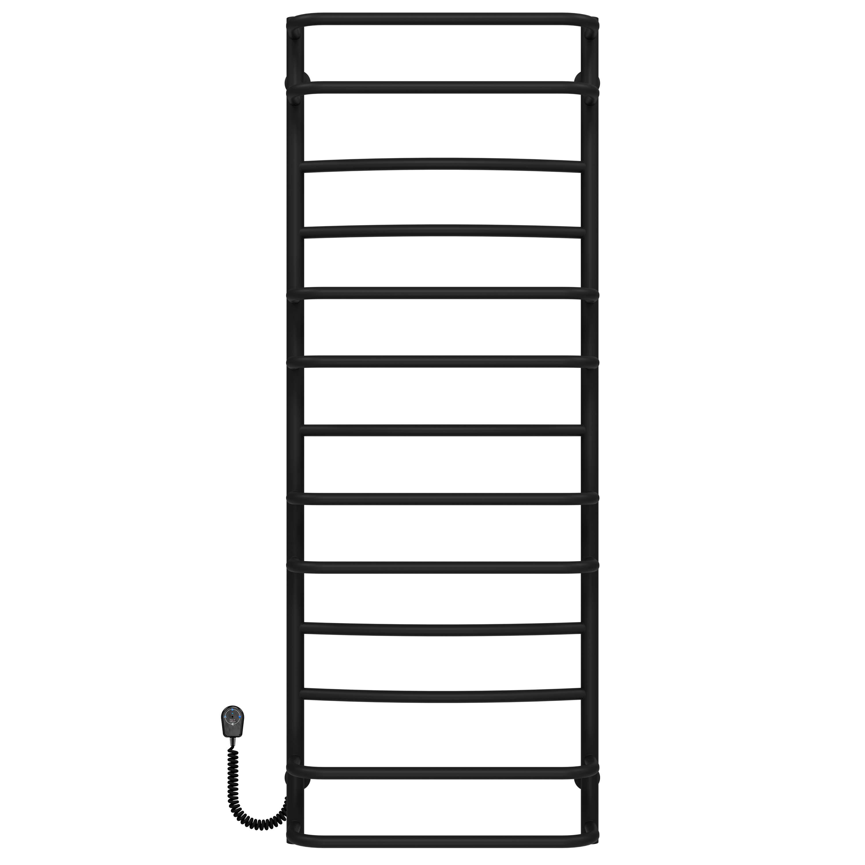 Полотенцесушитель электрический Deffi Аквамикс П13 EF16 левое подключение нержавеющая сталь 500х1400 мм Черный (C.AM.140.50.13.EBL5)