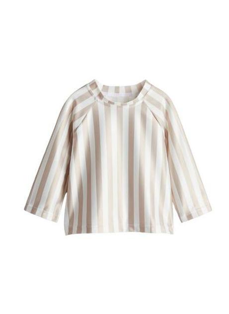 Купальный топ H&M в полоску 74-80 см Бело-Бежевый (1165213)