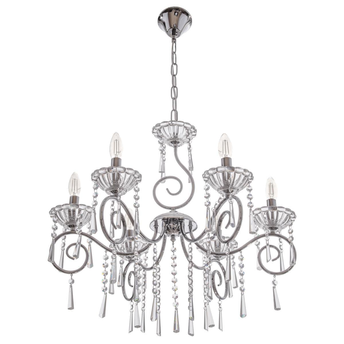 Люстра свеча подвесная хрустальная классическая Brille BCL-711S/6 E14 CH