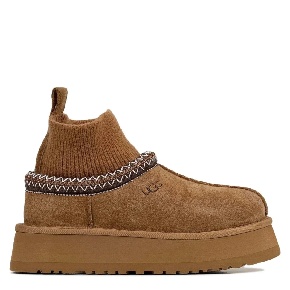 Уги жіночі UGG Tazz Platform Knit Chestnut р. 37 Помаранчевий (20876)