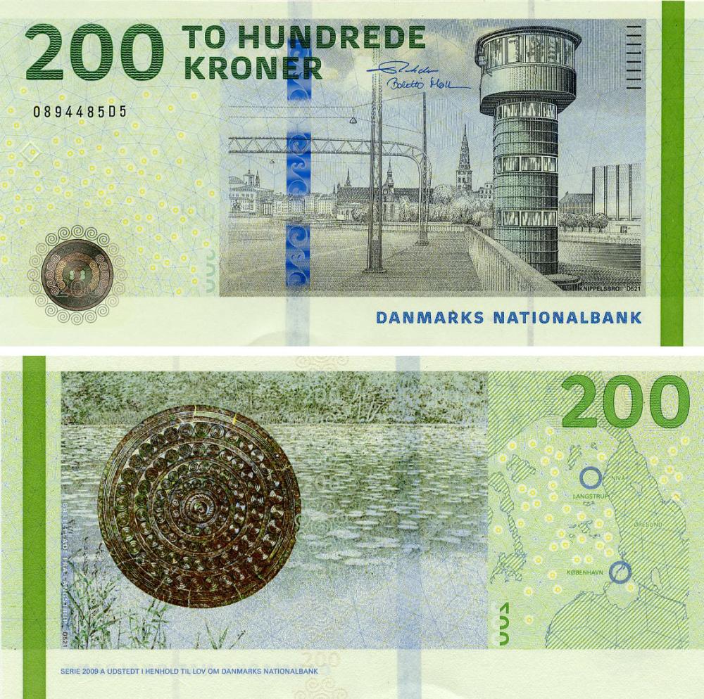Коллекционная банкнота Дания 200 крон 2021/2024 UNC (PW72)