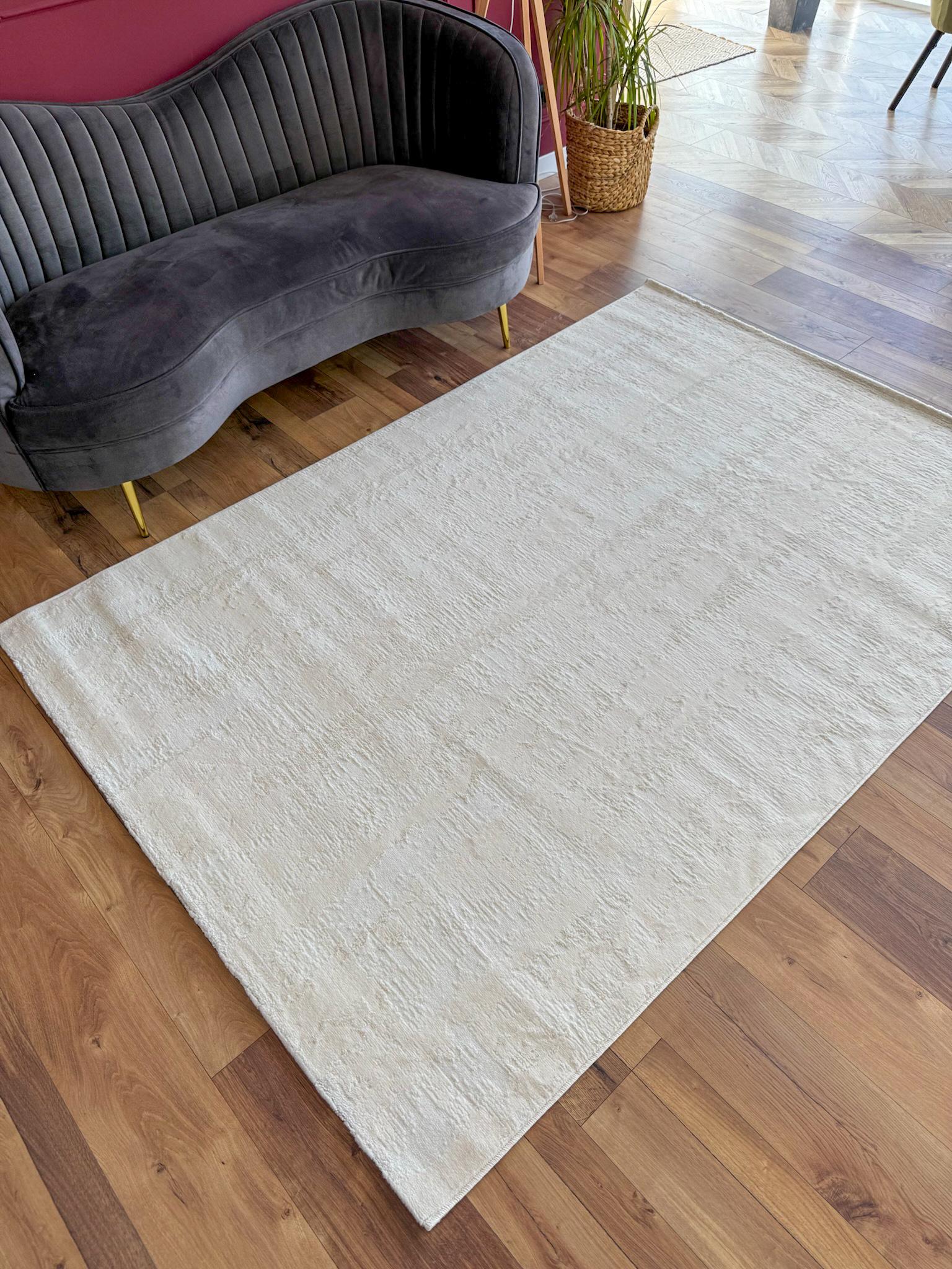 Килим однотонний прямокутний 200х290 см Кремовий