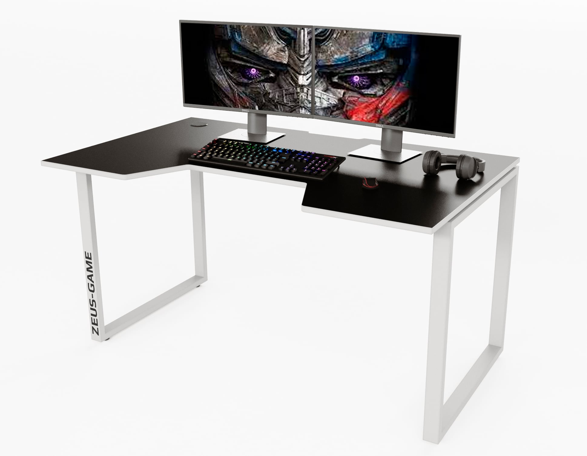 Компьютерный стол игровой Zeus Unicron Черный/Белый (659e7e6a4570a12ec74b87bb) Компьютерный стол игровой Zeus Unicron Черный/Белый (659e7e6a4570a12ec74b87bb)