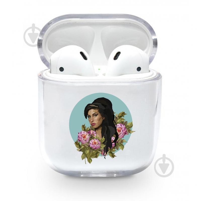 Прозорий силіконовий чохол Apple AirPods з малюнком Amy Winehouse (KAP1156)