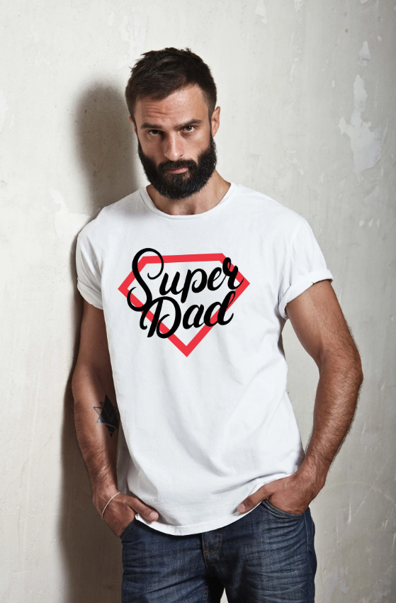 Футболка мужская Stedman с принтом Super Dad для батька S Белый (ПАПА15-1650796741)