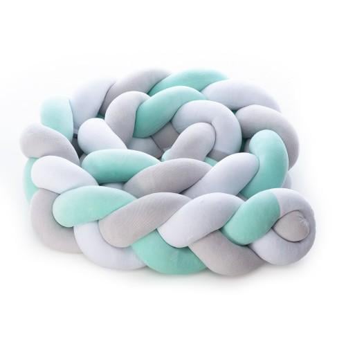 Бортик в детскую кроватку Twins Косичка 3-х прядна 240 см Мятный (T9969)