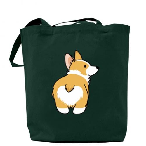 Шоппер Corgi back 37x41 см Темно-зеленый (2829232-16-83626) - фото 1