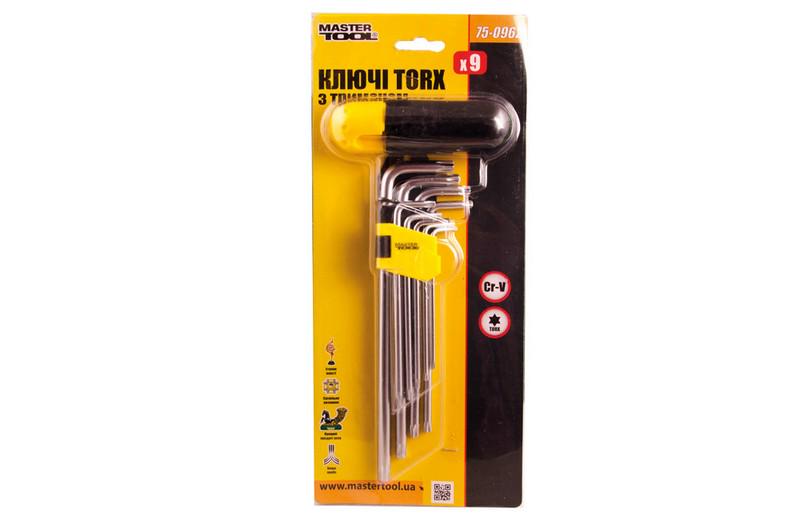 Ключи MasterTool Torx с держатилем длинные Т10-Т50 90-227 мм 9 шт. (75-0962) - фото 2