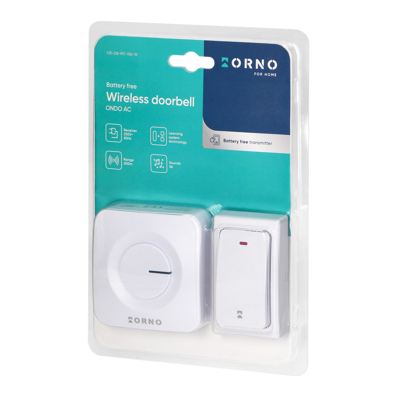 Дзвінок ORNO OR-DB-MT-156/W ONDO AC бездротовий 36 тоновий Білий (2703705451)