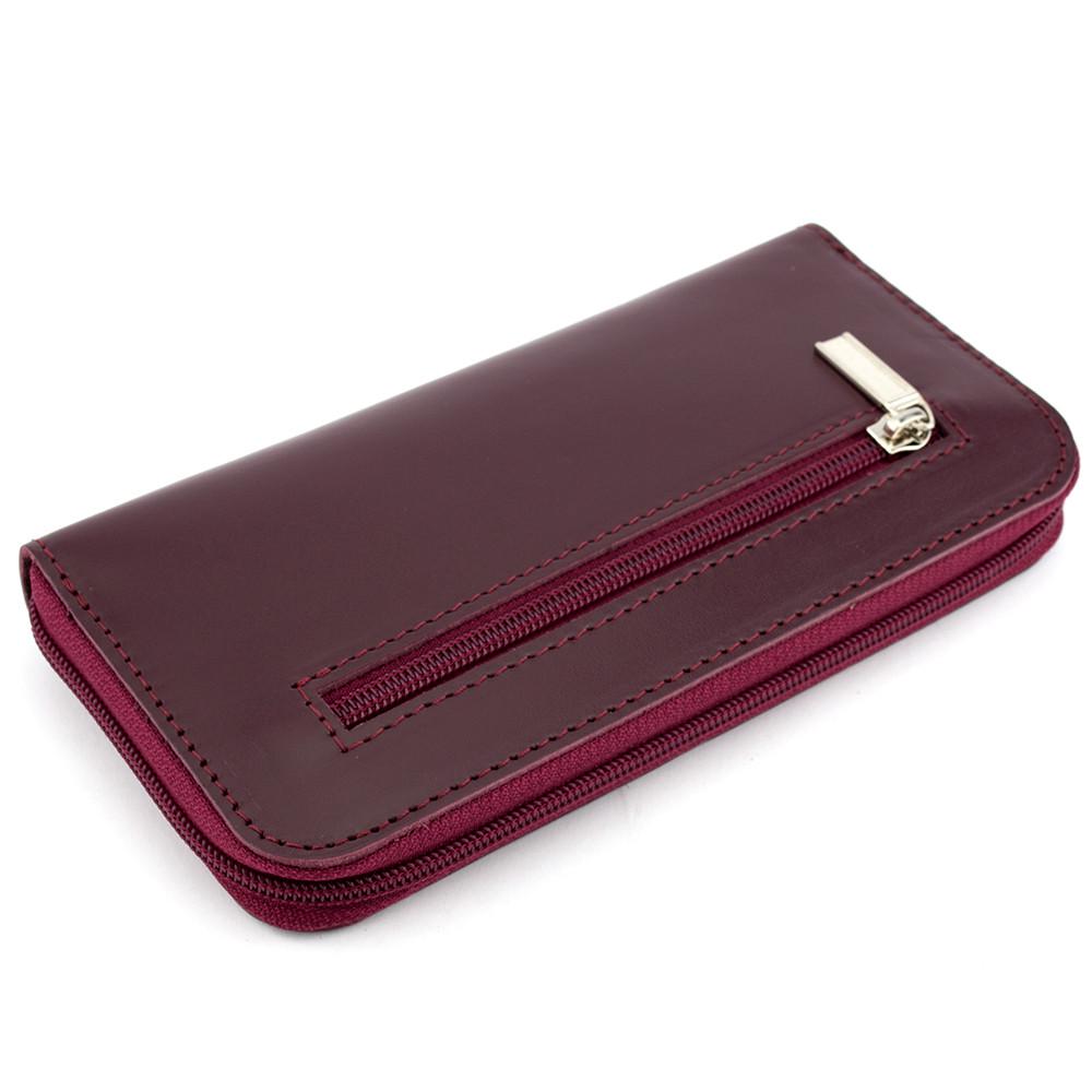 Кошелек женский кожаный LIKA на молнии Бордовый