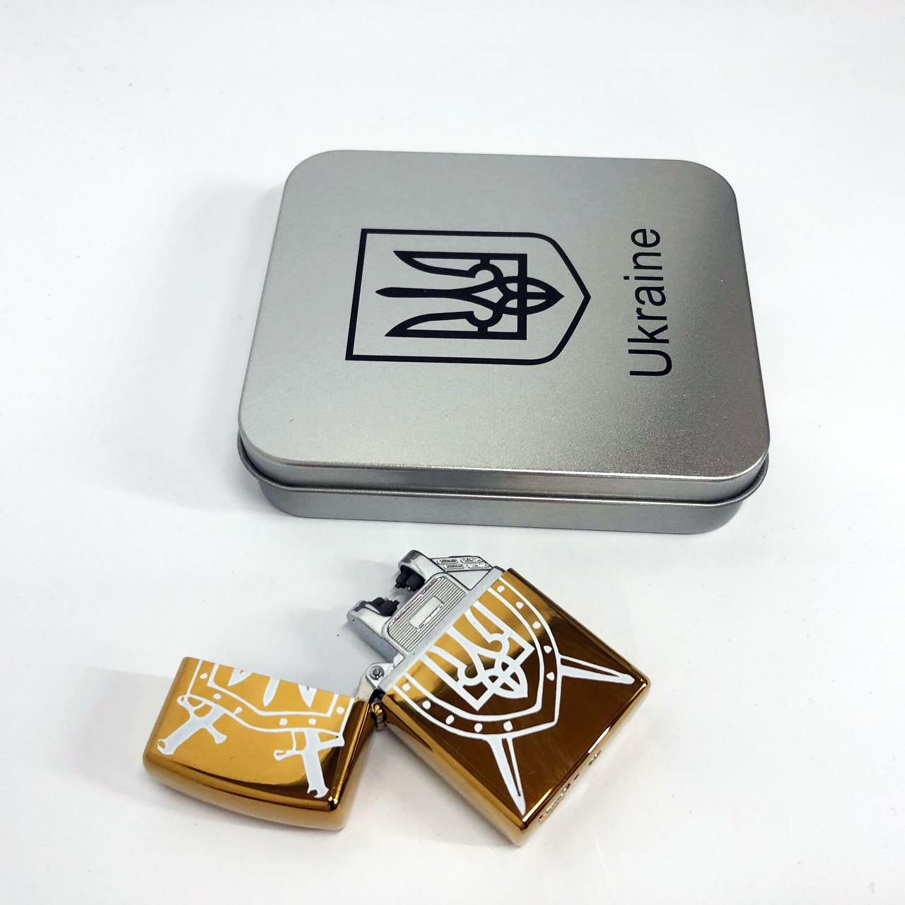 Зажигалка дуговая электроимпульсная зажигалка USB Украина Золотой (HL-446) - фото 10