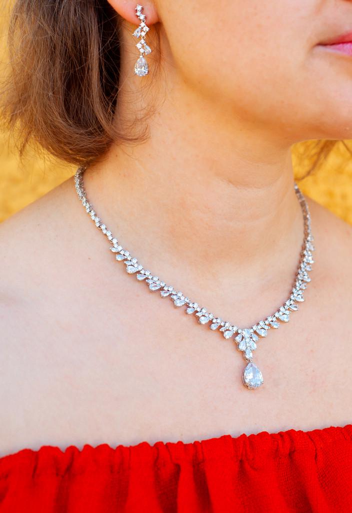 Комплект колье и серьги Xuping Jewelry Белла Серебристый