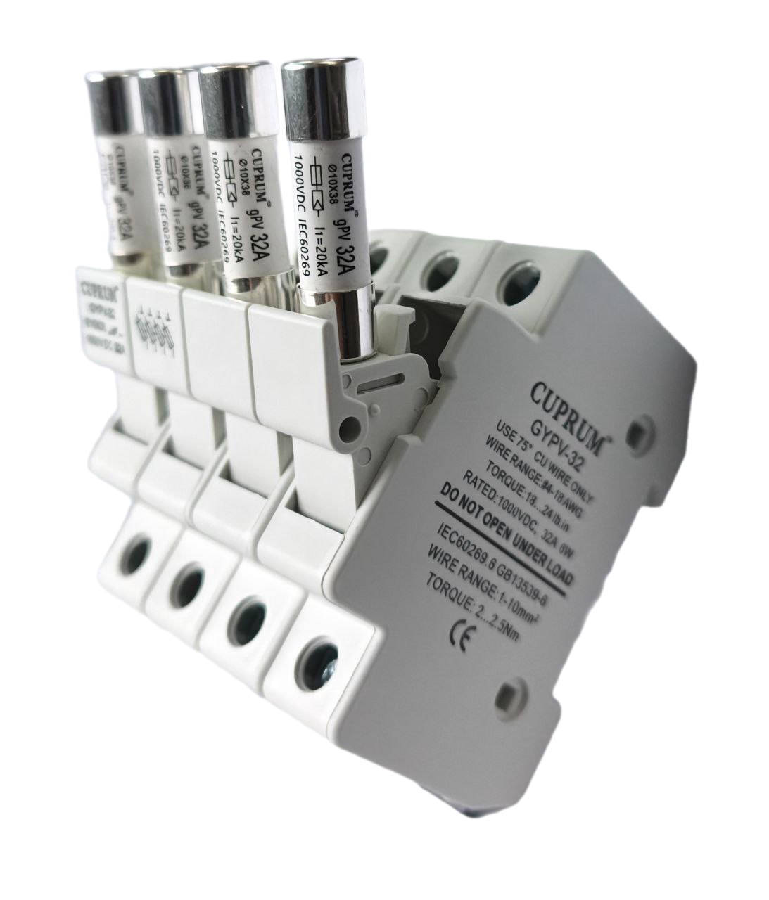 Держатель предохранителя 6А 1000V 4п DC с предохранителями (cu10380064) Держатель предохранителя 6А 1000V 4п DC с предохранителями (cu10380064)