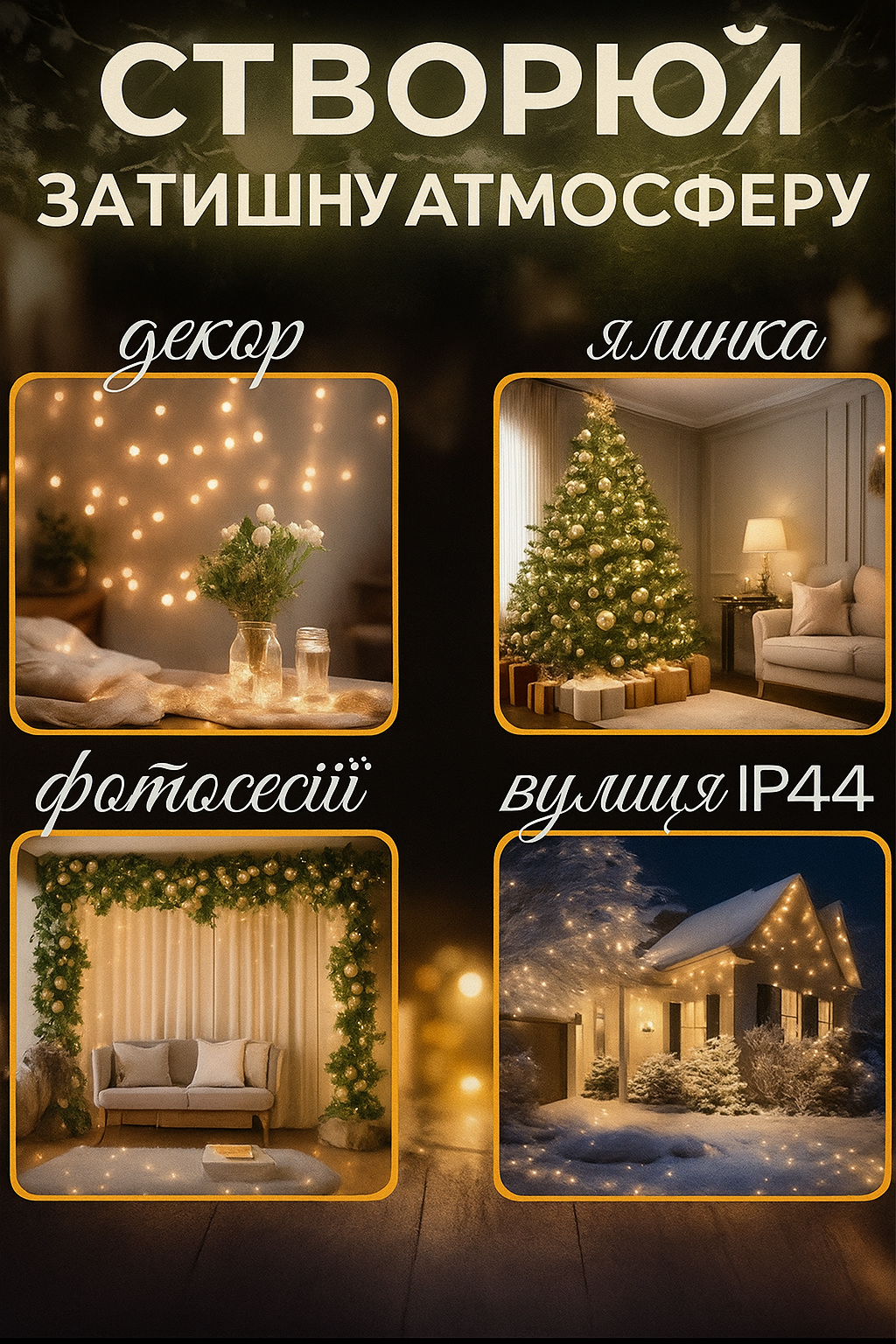 Новогодняя гирлянда Капля росы 50 м 500 LED USB с пультом 8 режимов провод зеленый Теплый белый (Е500314) - фото 7 Новогодняя гирлянда Капля росы 50 м 500 LED USB с пультом 8 режимов провод зеленый Теплый белый (Е500314) - фото 7